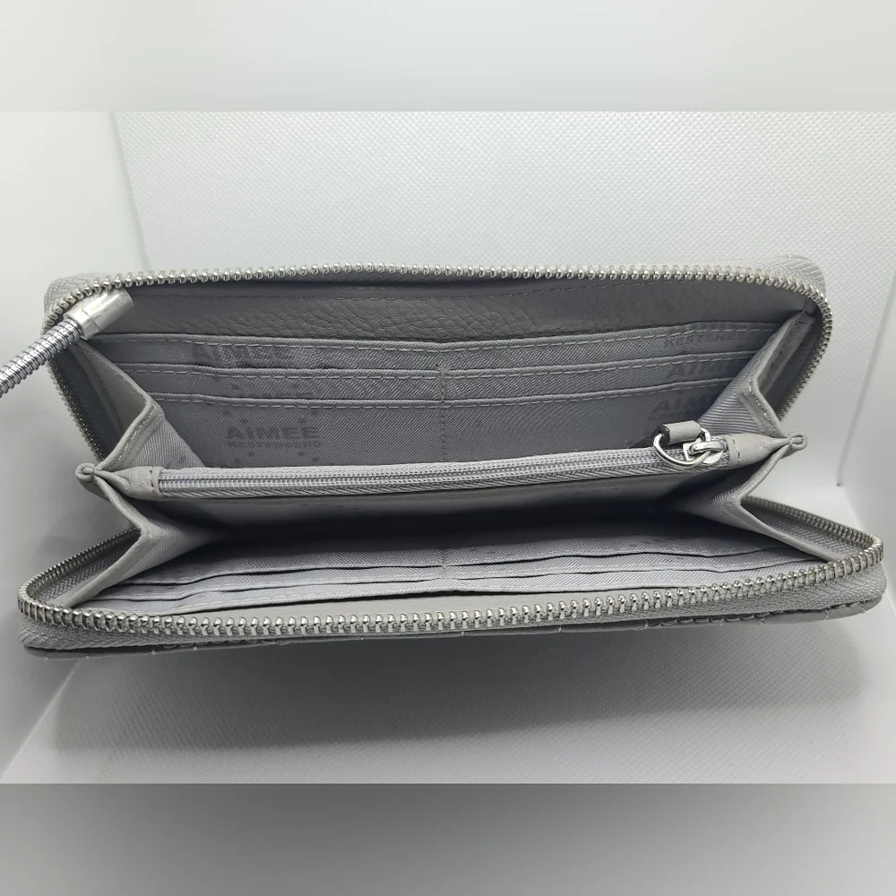Aimee Kestenberg Light Grey Leather Wallet - Picture 4 of 6